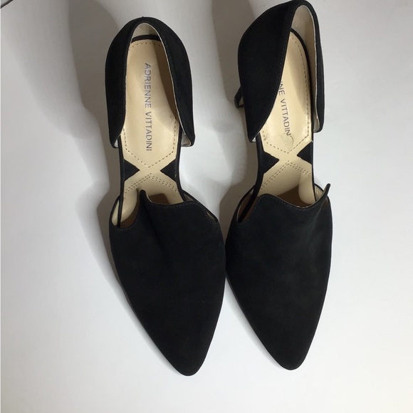 Adrienne Vittadini Nicolo Black Suede 4" D'Orsay Dress Heels - 7.5M - Picture 5 of 12